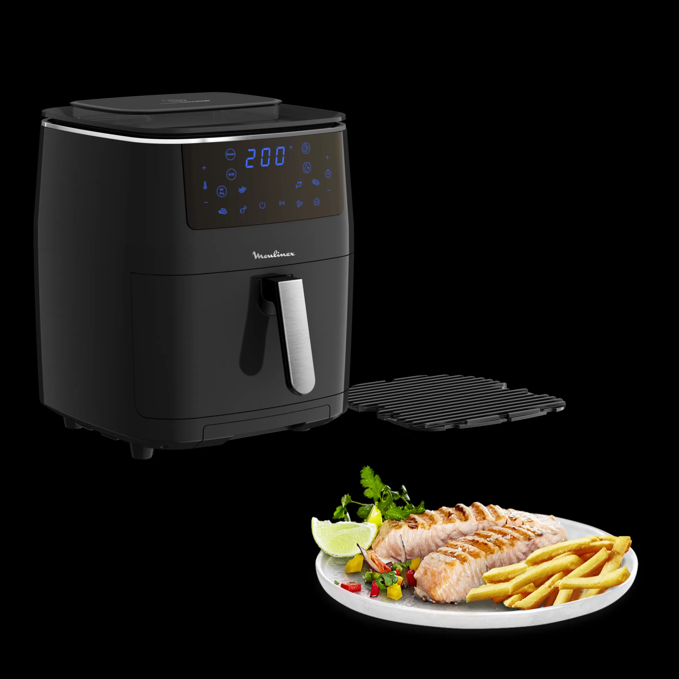 Moulinex Olievrije friteuses<Easy Fry Grill & Stoomluchtfriteuse