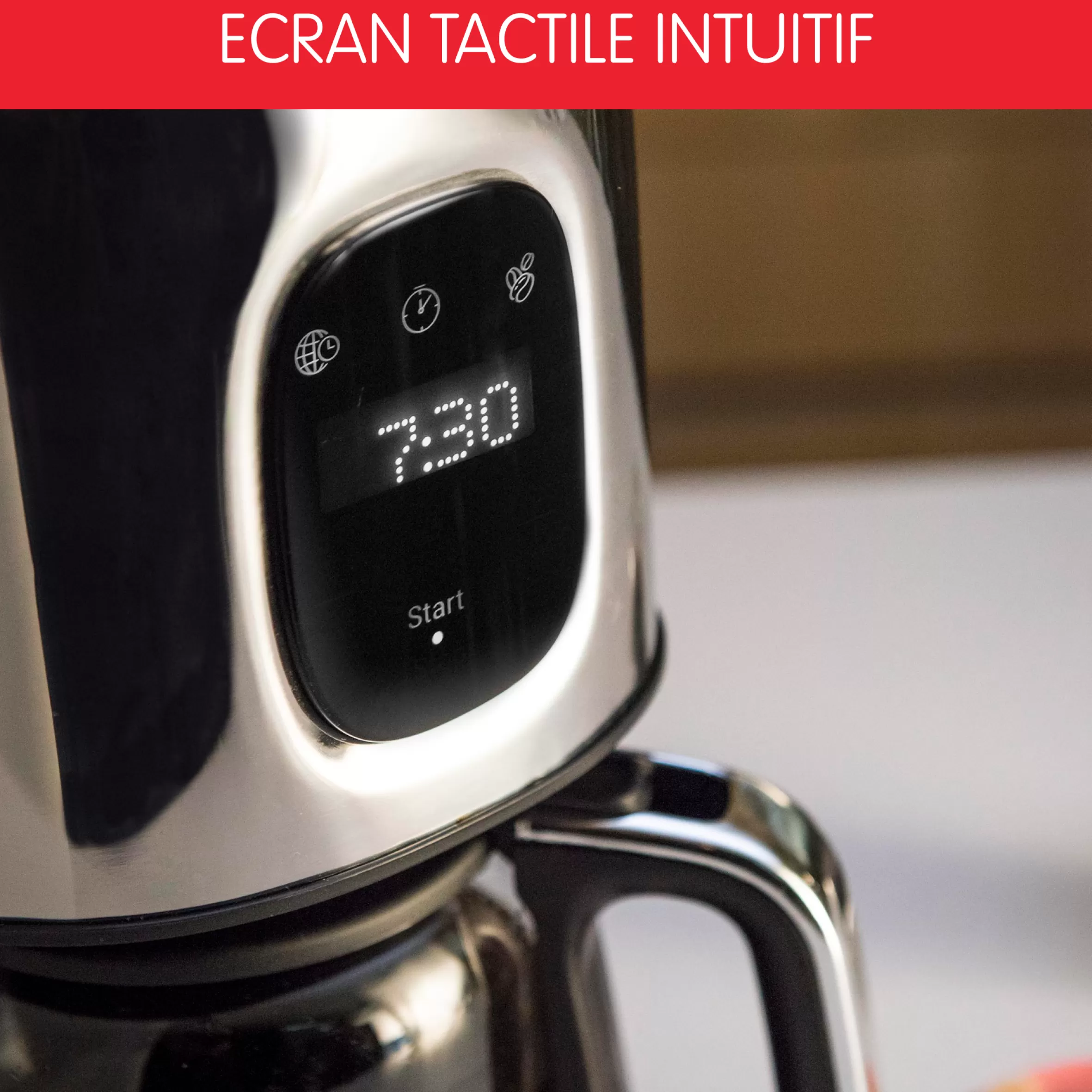 Moulinex Koffiezetapparaten< Majestuo roestvrijstalen programmeerbaar filterkoffiezetapparaat touchscreen