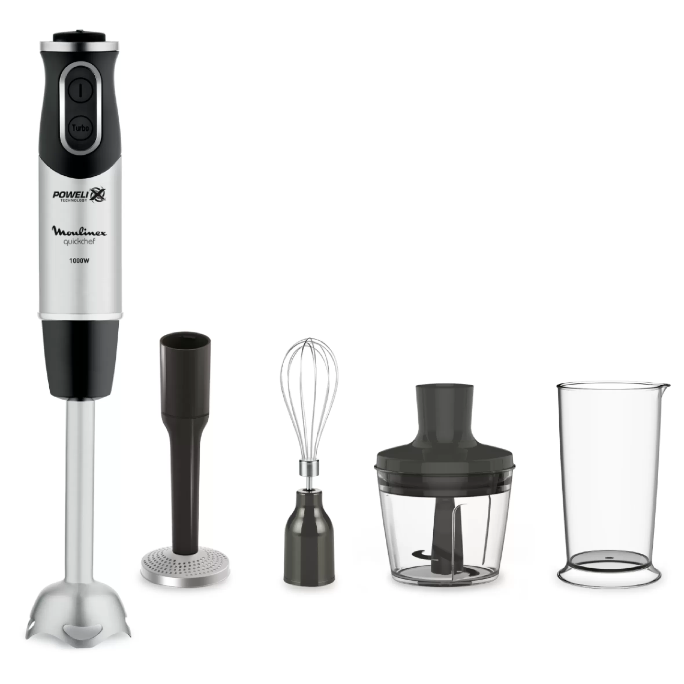 Moulinex Handblenders<Quickchef 4 In 1 Zwart/RVS 1000W + 3 Accessoires