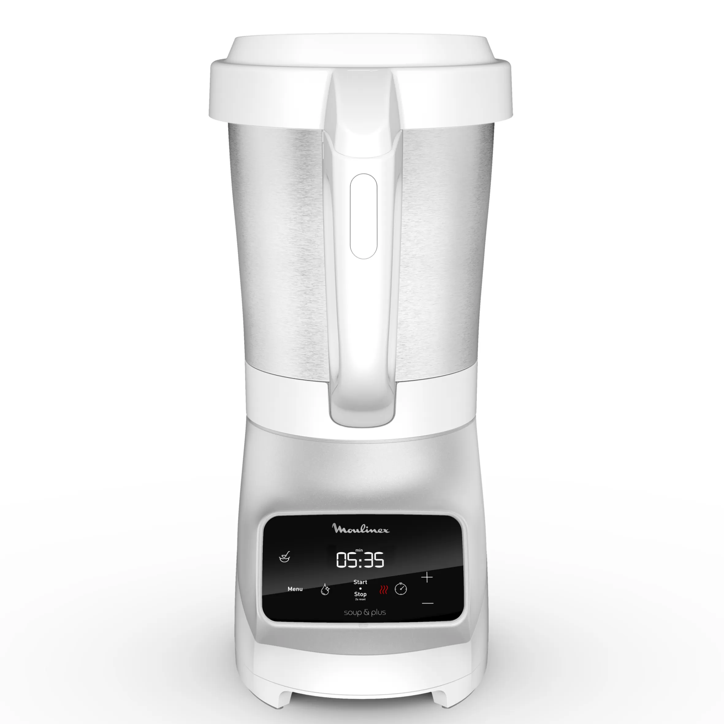 Moulinex Verwarmde blenders en soepmakers<Soup&Plus Grijs 1100 W + RVS stoommand